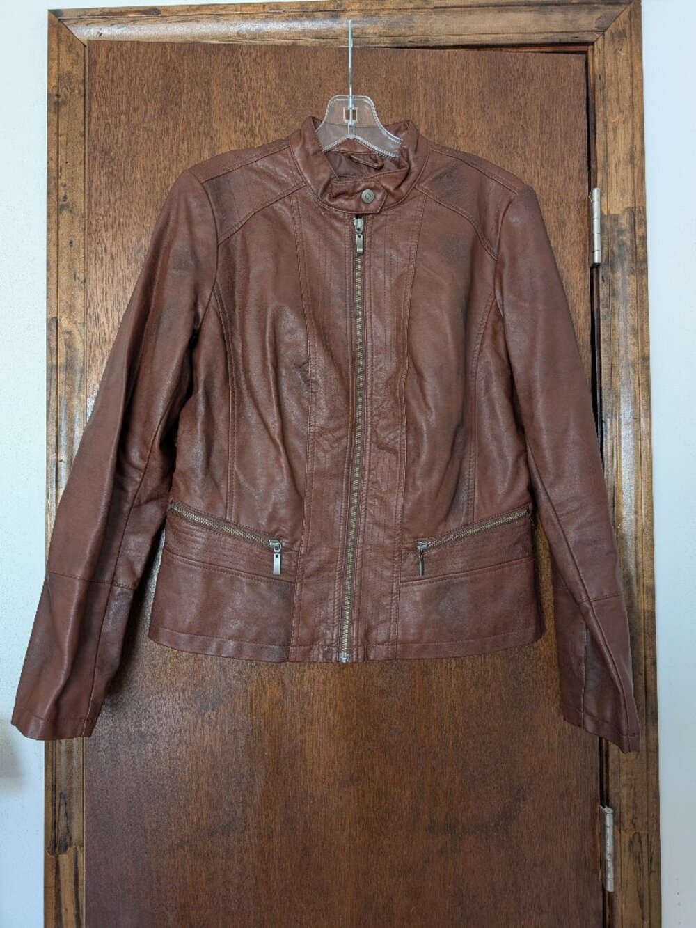 Light Brown Faux Leather Jacket